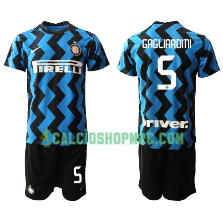 Inter Milan Roberto Gagliardini 5 Bambino Maglia Prima 2020/2021 Manica Corta (+ Pantaloncini)